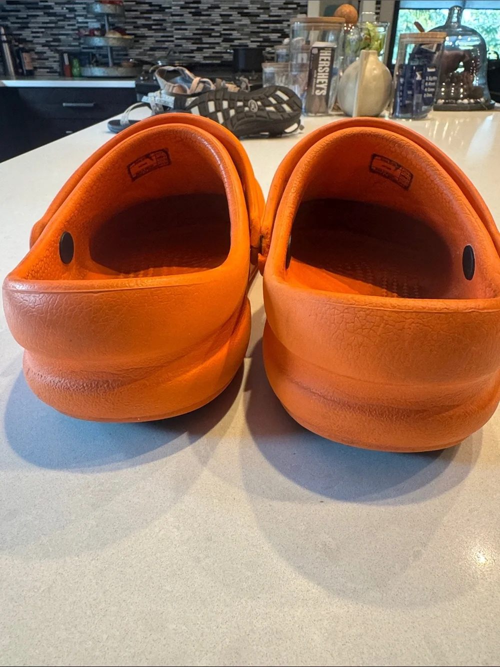 CROCS Mario Batali Men's Orange Classic Clog with Heel Strap women 9
